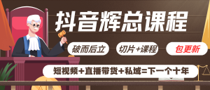 （包更新）抖音辉总,辉总课程,破而后立,辉总不累,短视频+直播带货+私域=下一个十年