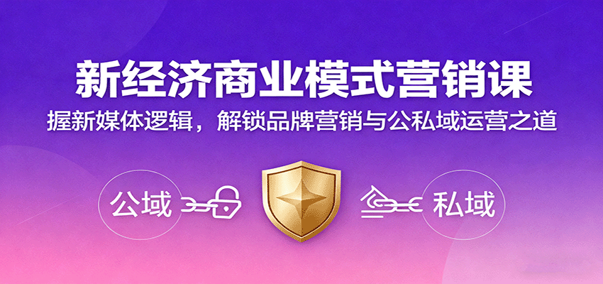 新经济商业模式营销课，握新媒体逻辑，解锁品牌营销与公私域运营之道