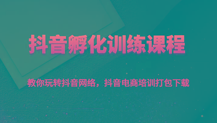 抖音孵化训练课程-教你玩转抖音网络，抖音电商培训打包下载