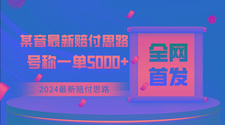 全网首发，2024最新某音赔付思路，号称一单收益5000+
