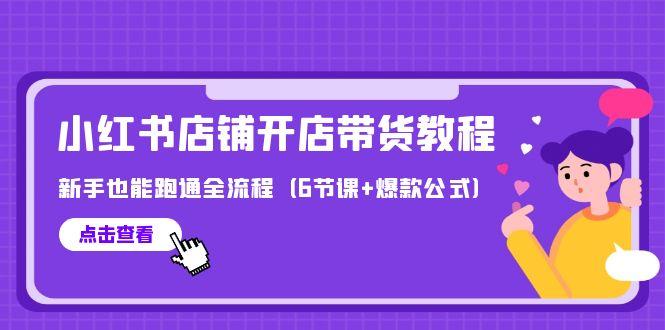 (9883期)最新小红书店铺开店带货教程，新手也能跑通全流程(6节课+爆款公式)