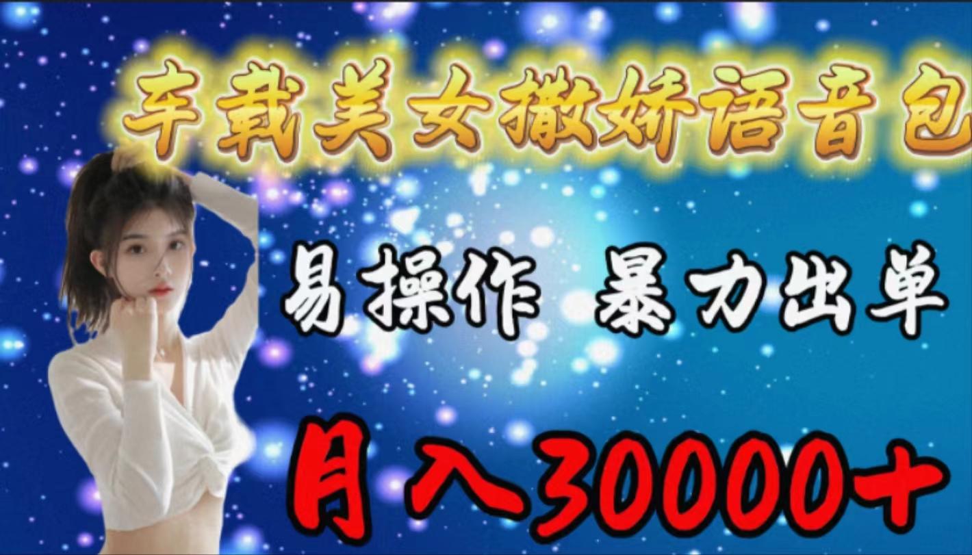 (9710期)车载女生撒娇语音包，易操作，暴力出单，月入30000+