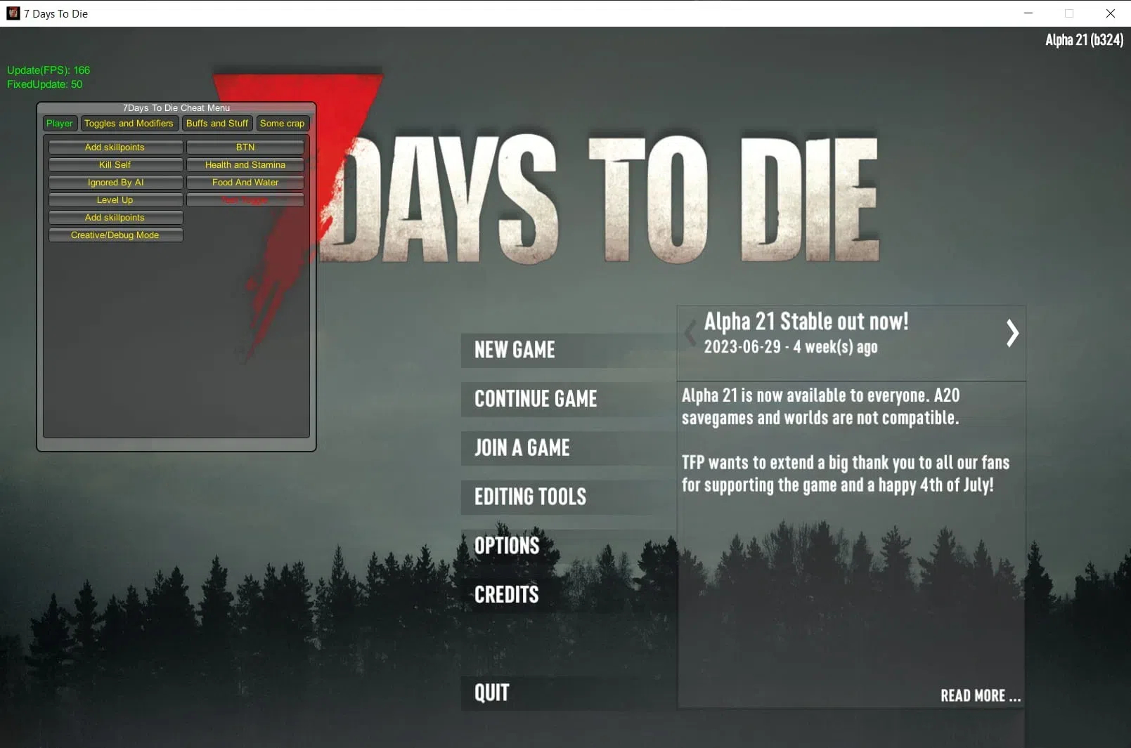 7 Days to Die 七日杀多功能修改器 v1.1.3.105 免费版